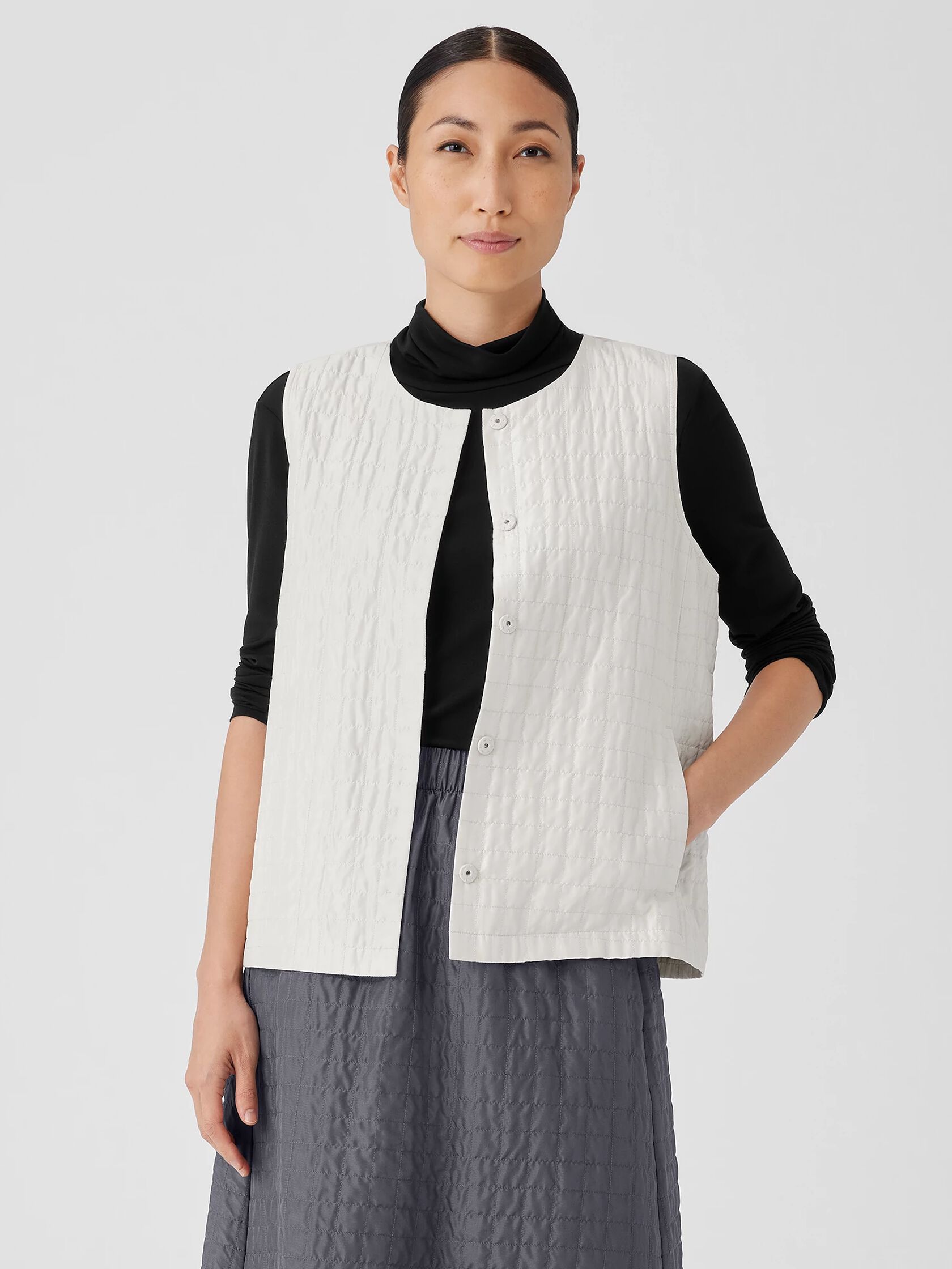 Silk Habutai Quilted Vest