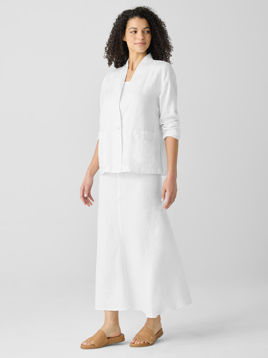 Organic Linen High Collar Jacket