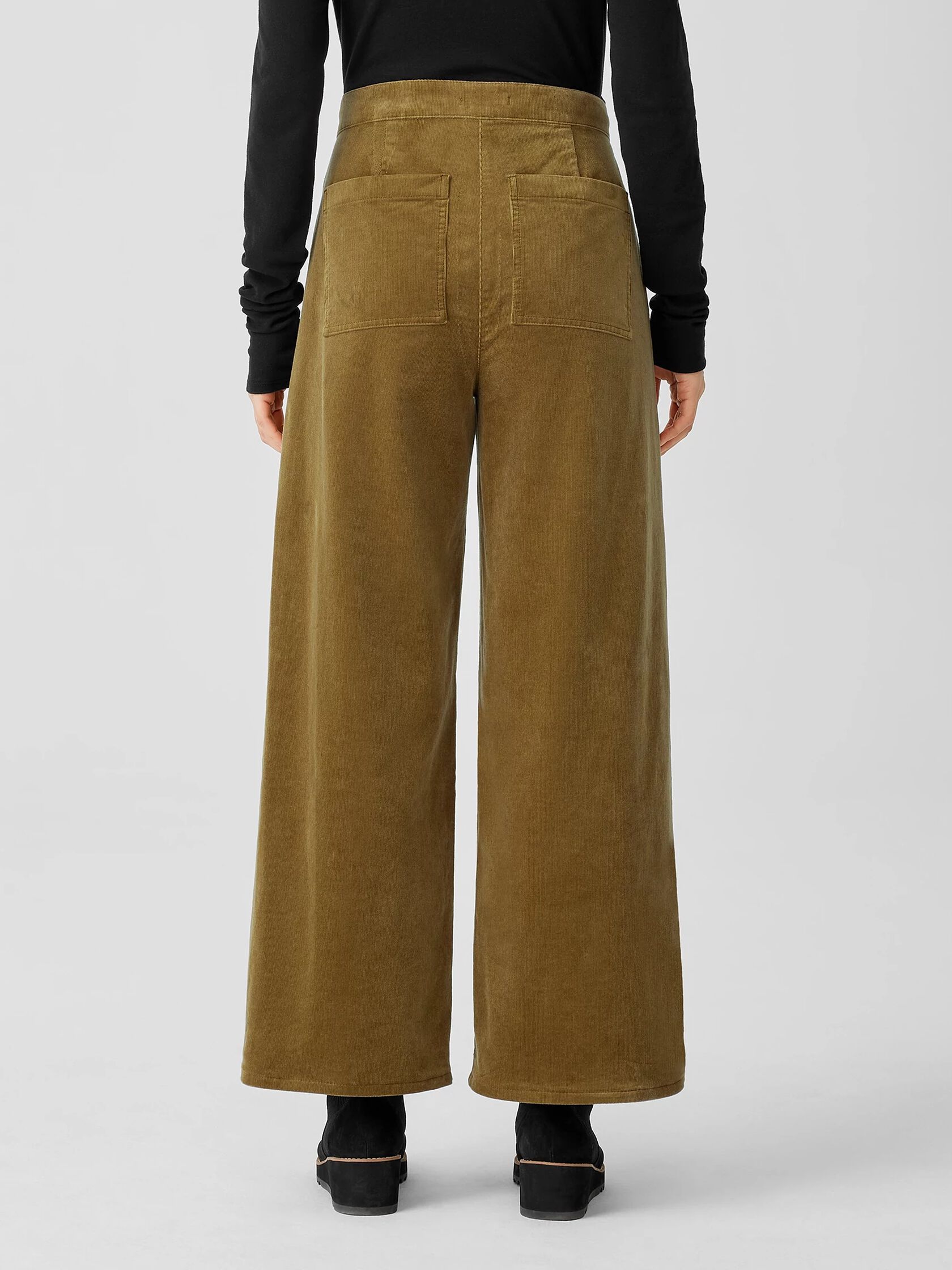 Organic Cotton Stretch Corduroy Wide-Leg Pant