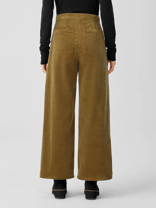 Organic Cotton Stretch Corduroy Wide-Leg Pant