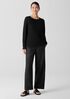 Organic Linen Cotton Slub Crew Neck Top