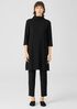 Washable StretchRib Funnel Neck Dress