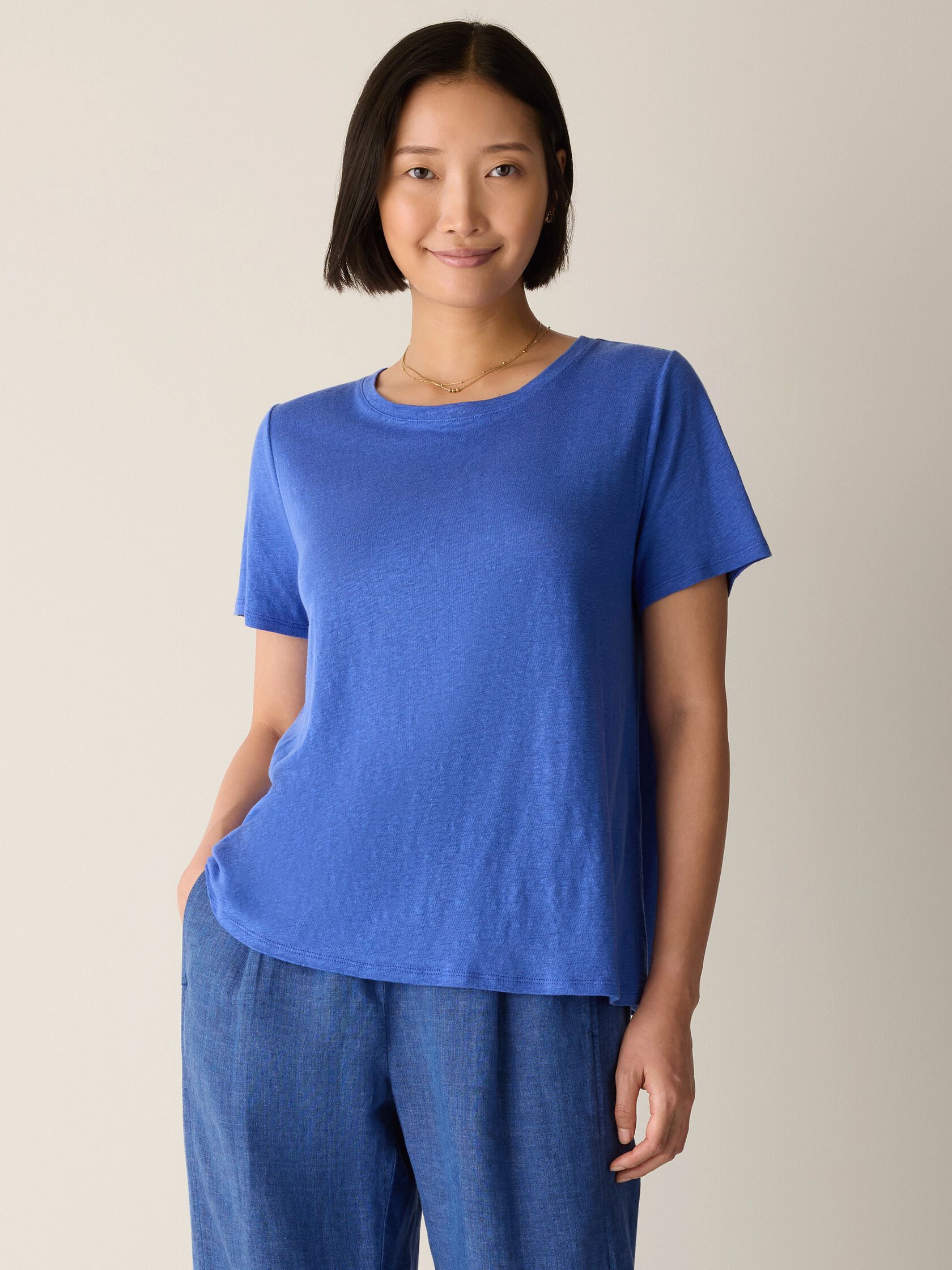 Organic Linen Jersey Crew Neck Tee