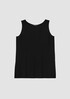 Silk Georgette Crepe Ballet Neck Long Tank