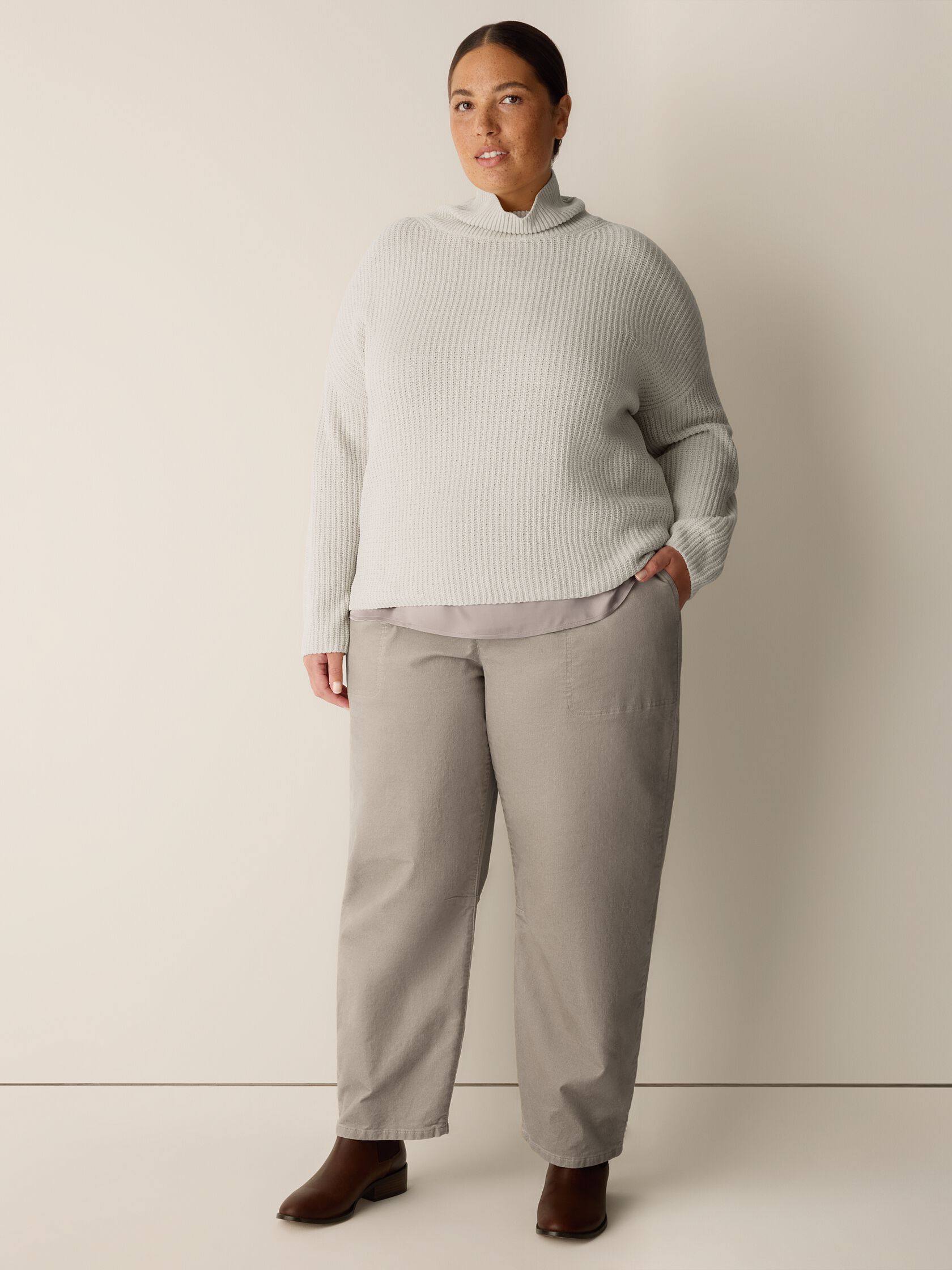 Organic Cotton Chenille Turtleneck Top