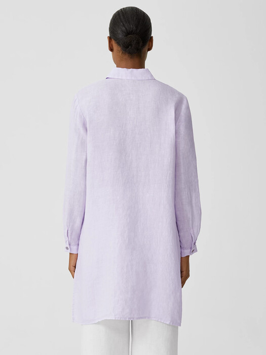 Garment-Dyed Organic Handkerchief Linen Long Shirt