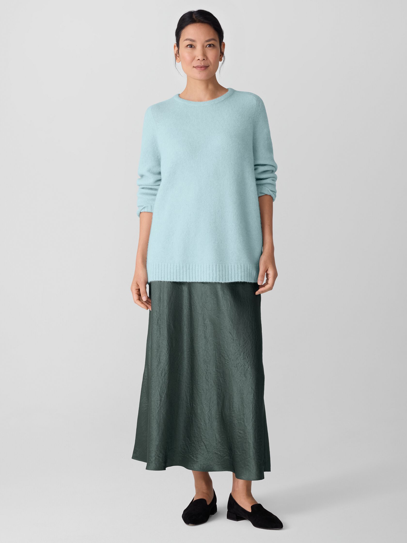 Textured Satin Slip Skirt