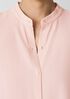 Silk Georgette Crepe Band Collar Shirt