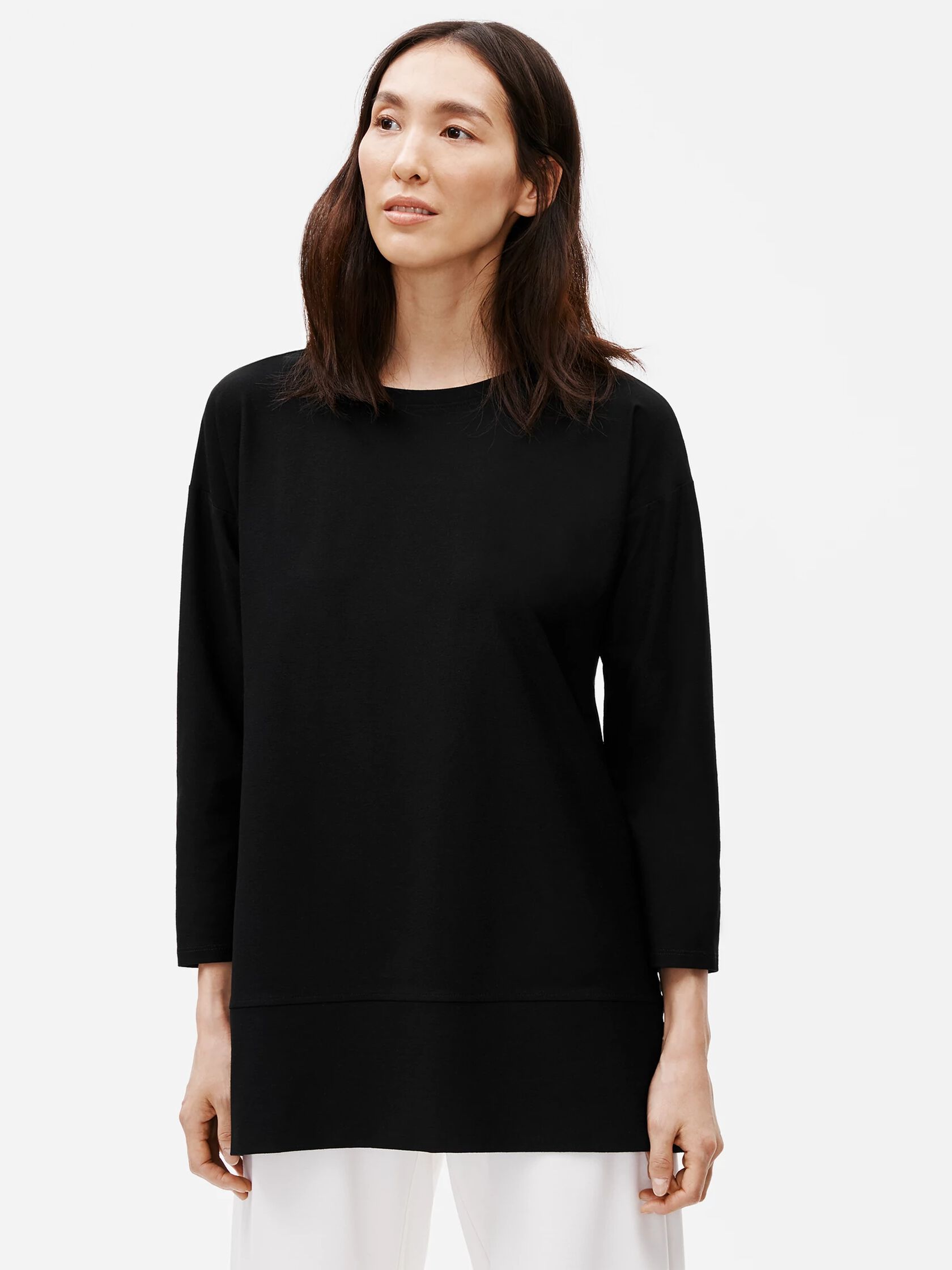 Lightweight Washable Stretch Crepe Tunic