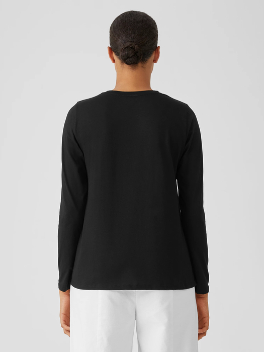 Organic Pima Cotton Jersey Round Neck Top