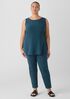 Silk Georgette Crepe Ballet Neck Long Tank