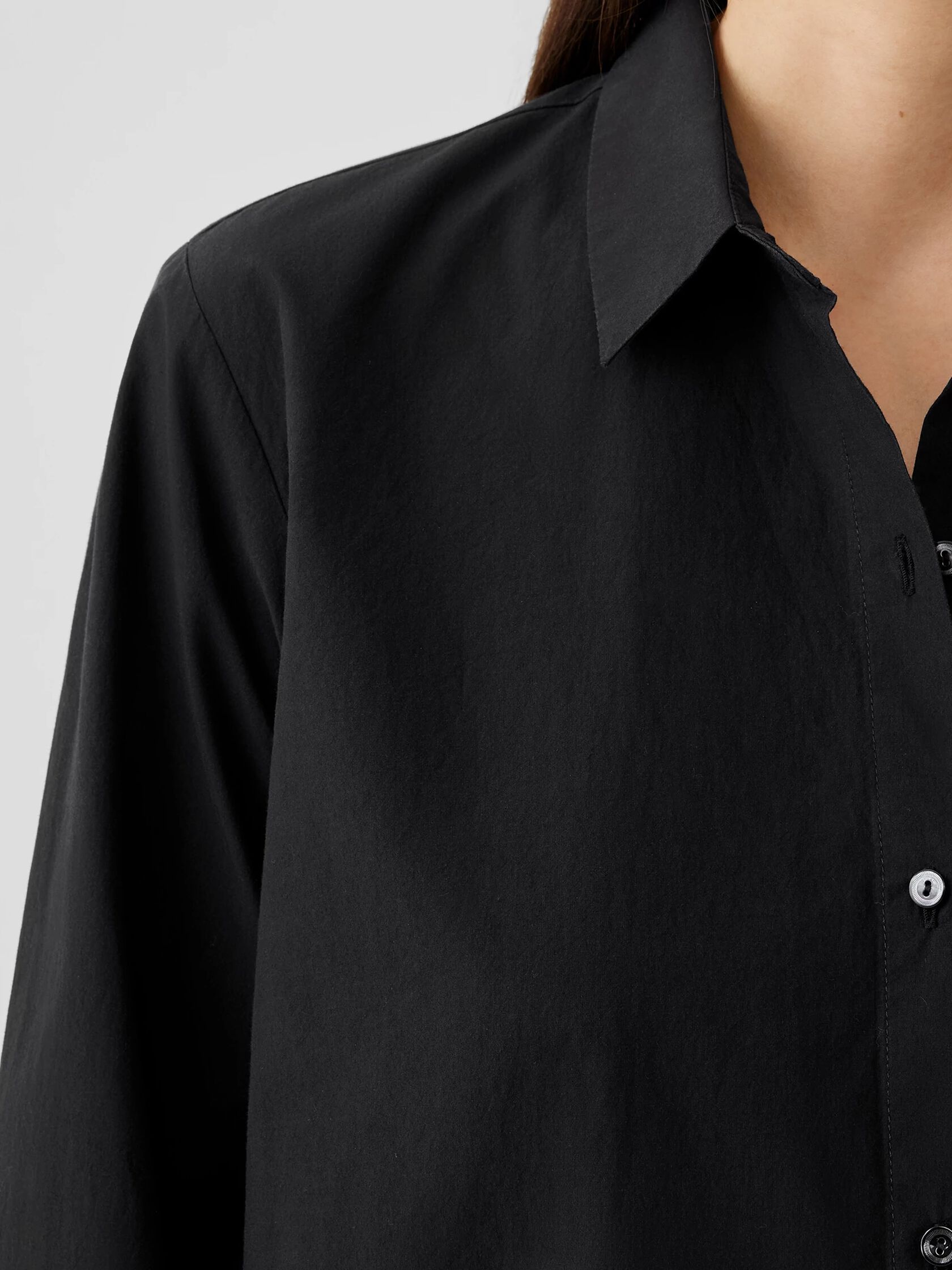 Washed Organic Cotton Poplin Classic Collar Shirt