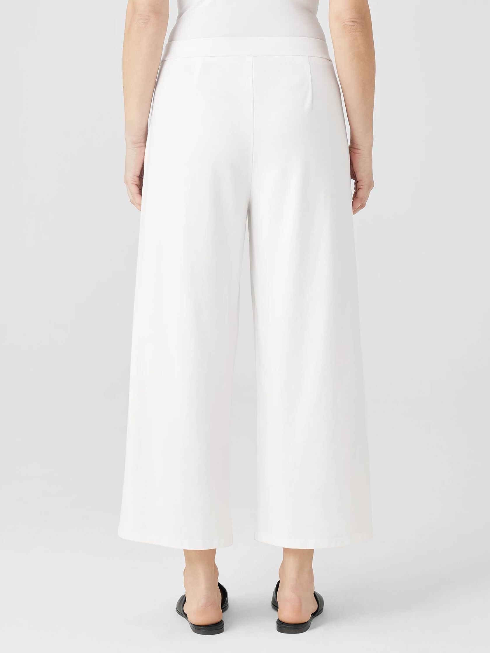 Pima Cotton Stretch Jersey Wide-Leg Pant