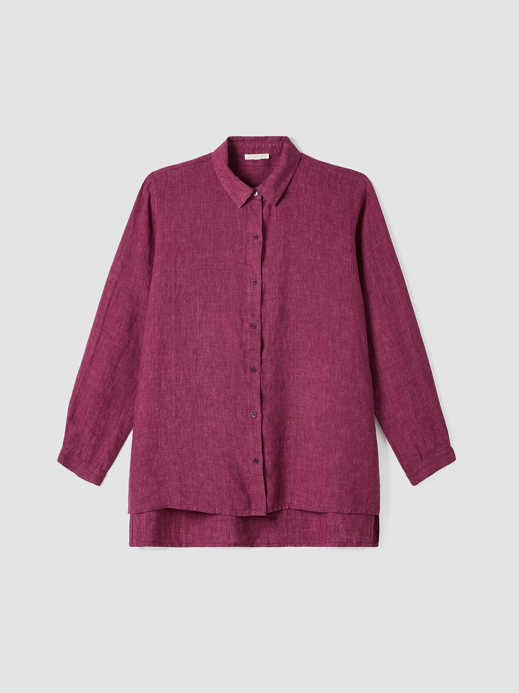 Washed Organic Linen Delave Classic Collar Shirt