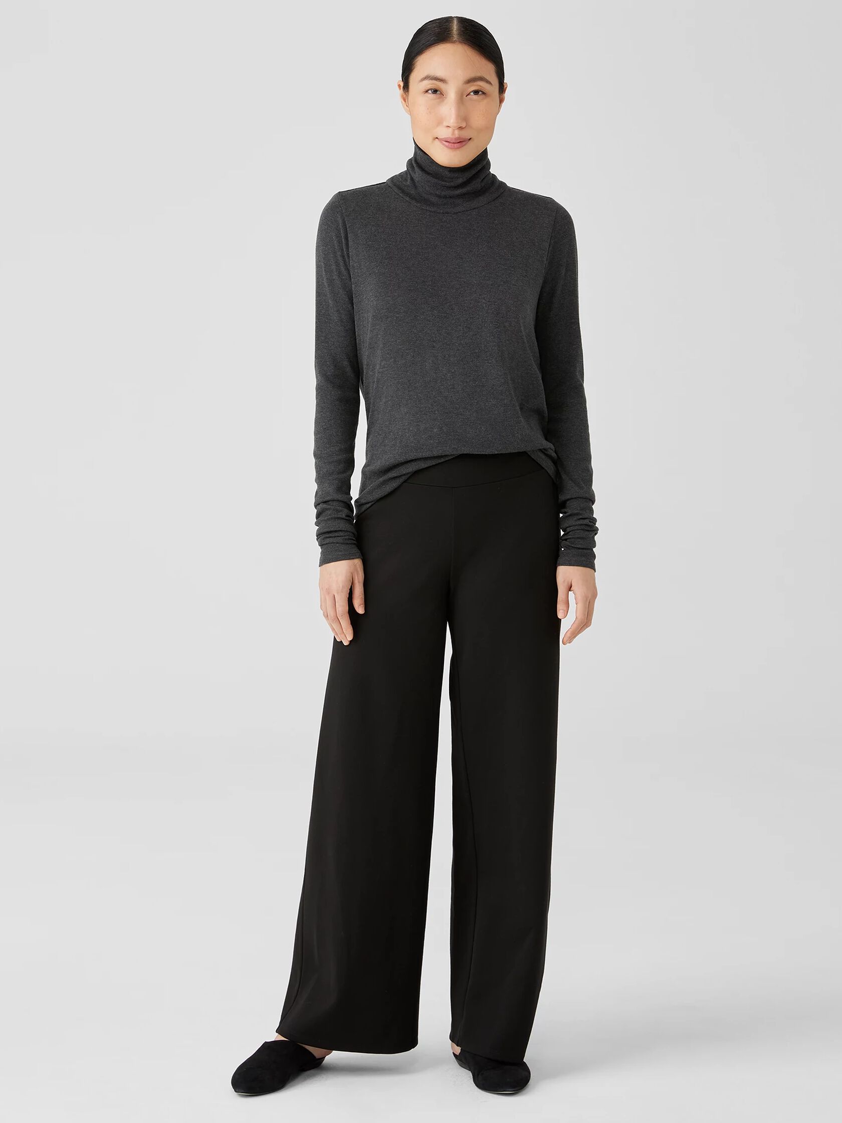 Washable Flex Ponte Wide-Leg Pant | EILEEN FISHER