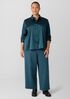 Stretch Silk Charmeuse Classic Collar Shirt