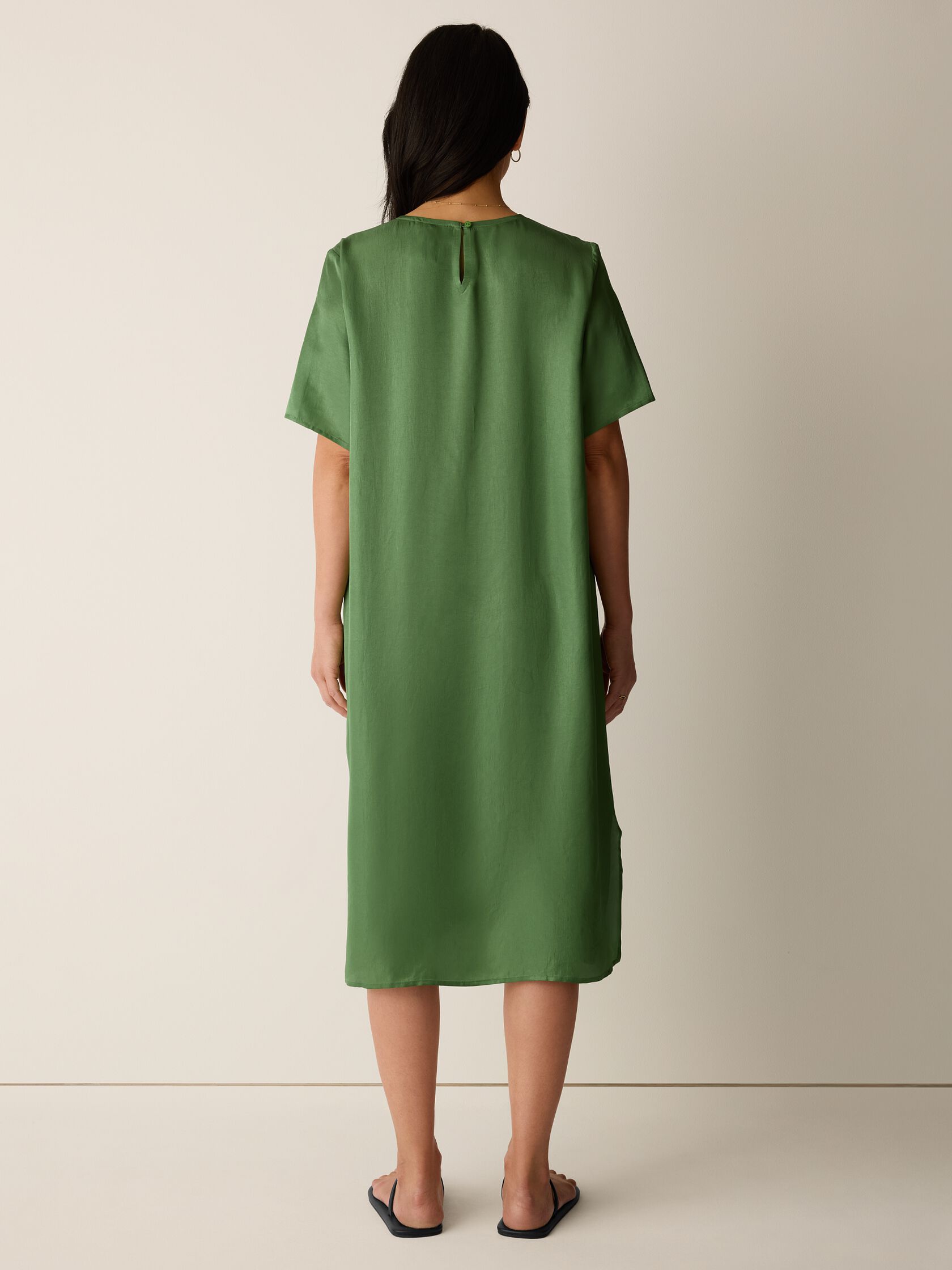 Lightweight Satin Shimmer Tee Dress