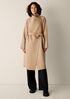 Lustrous Wool Drape Neck Coat