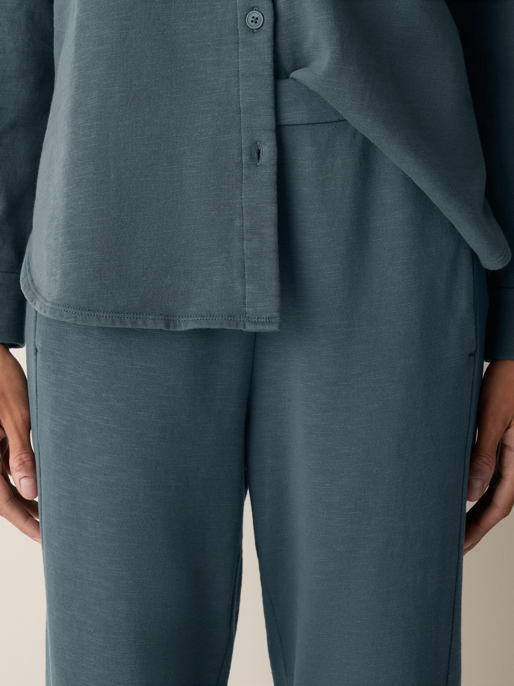 Garment-Dyed Organic Cotton Terry Slouchy Pant