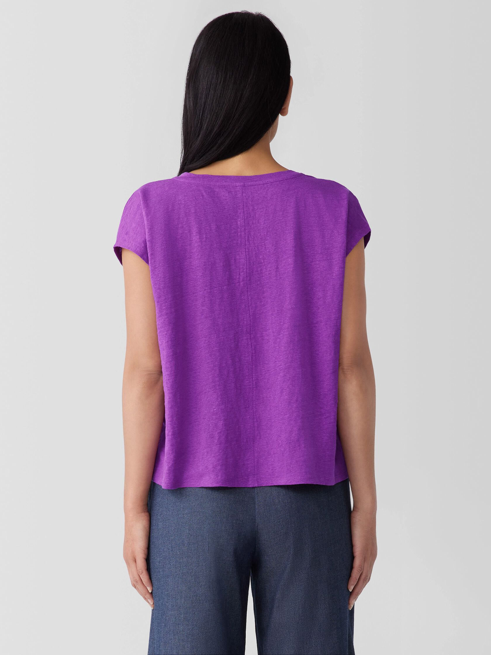 Organic Linen Jersey V-Neck Tee
