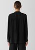 Silk Georgette Crepe Band Collar Shirt