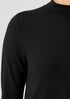 Stretch Jersey Knit Mock Neck Top