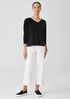 Organic Cotton Slub V-Neck Top