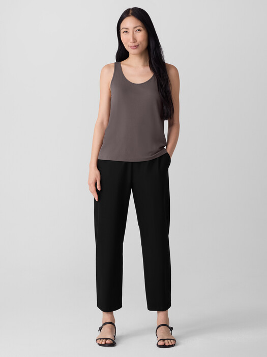 Stretch Silk Jersey Scoop Neck Tank