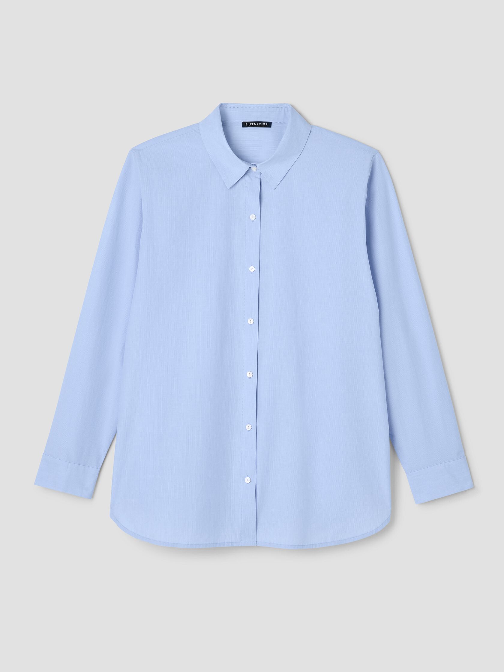Striped Poplin Classic Collar Shirt
