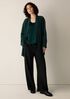 Lightweight Boiled Wool High Collar Jacket in Regenerative Wool