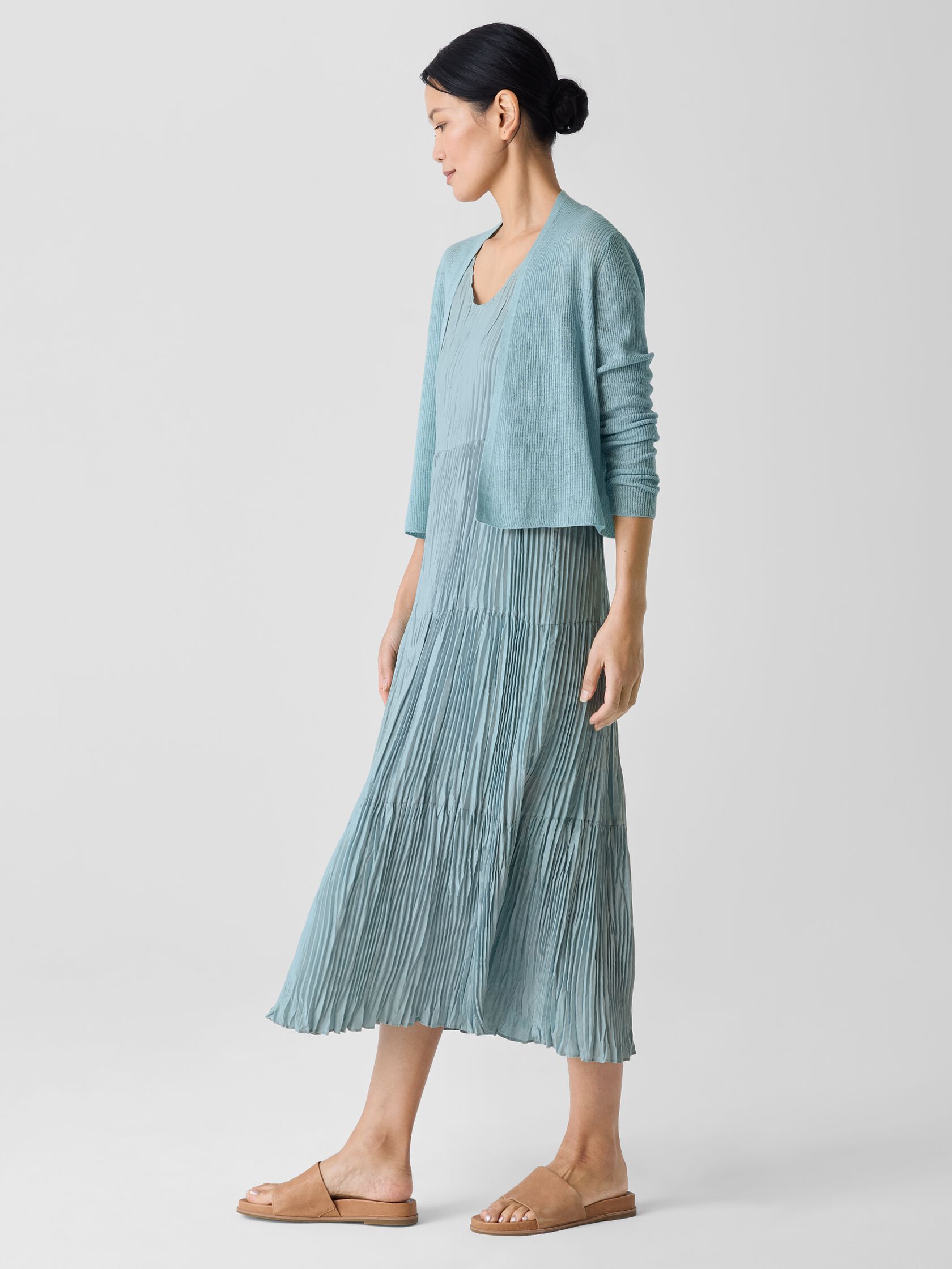 Organic Linen Cotton Cropped Cardigan