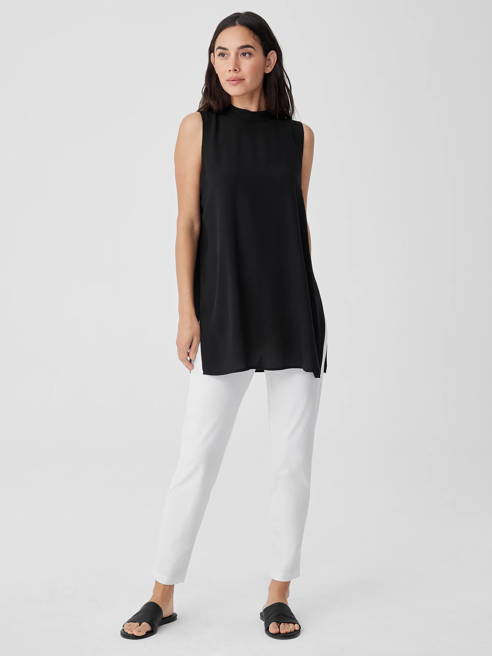 Washable Stretch Crepe Slim Pant
