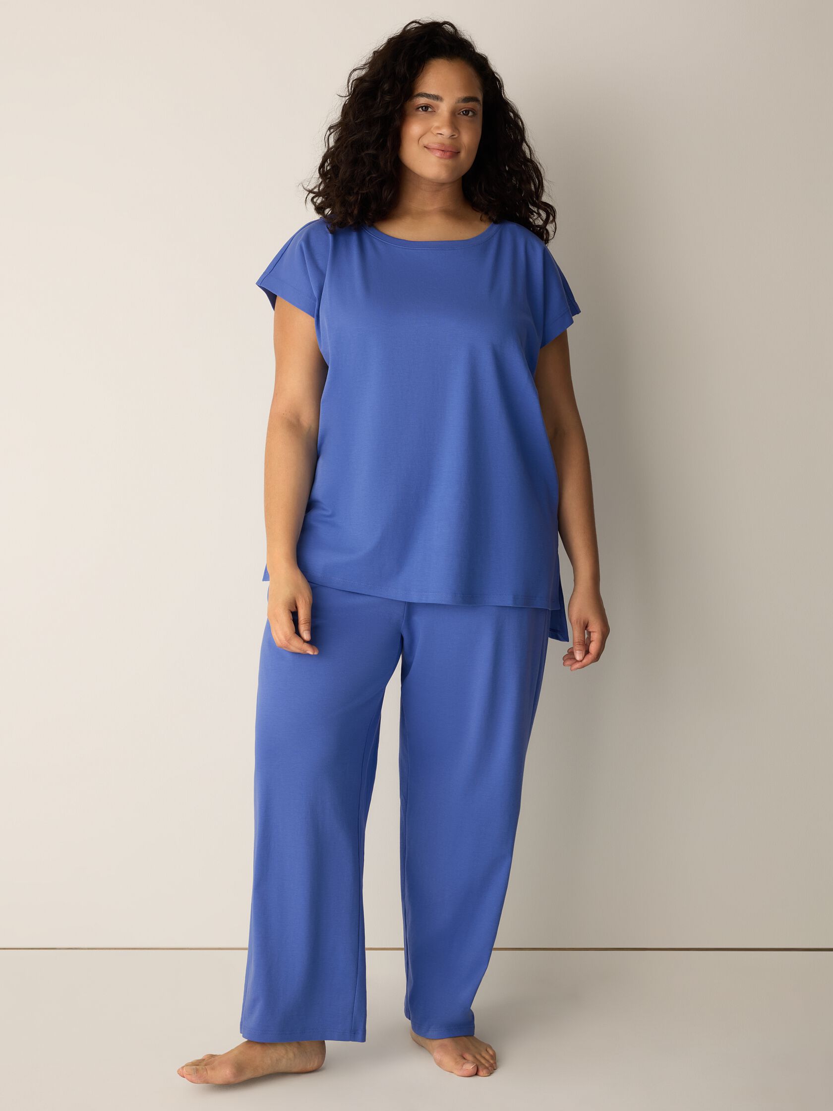 Organic Cotton Interlock Jewel Neck Sleep Tee