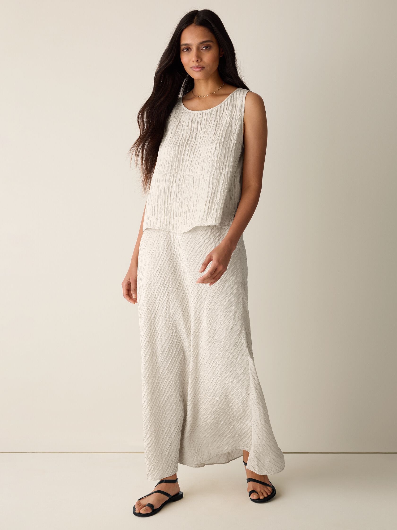 Textured Silk Jacquard Bias Skirt