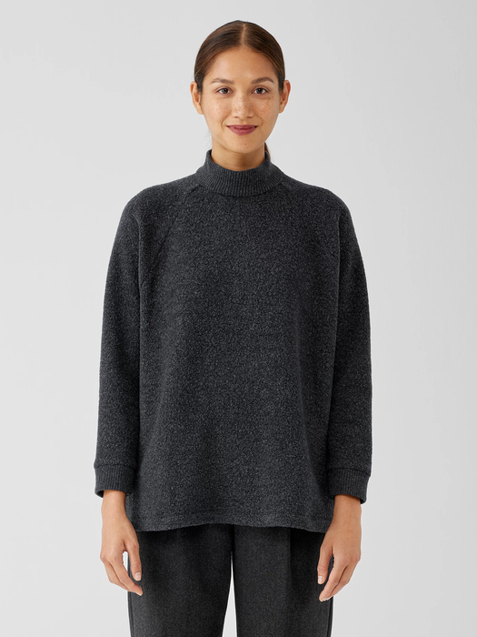 Boucle Wool Knit Turtleneck Top