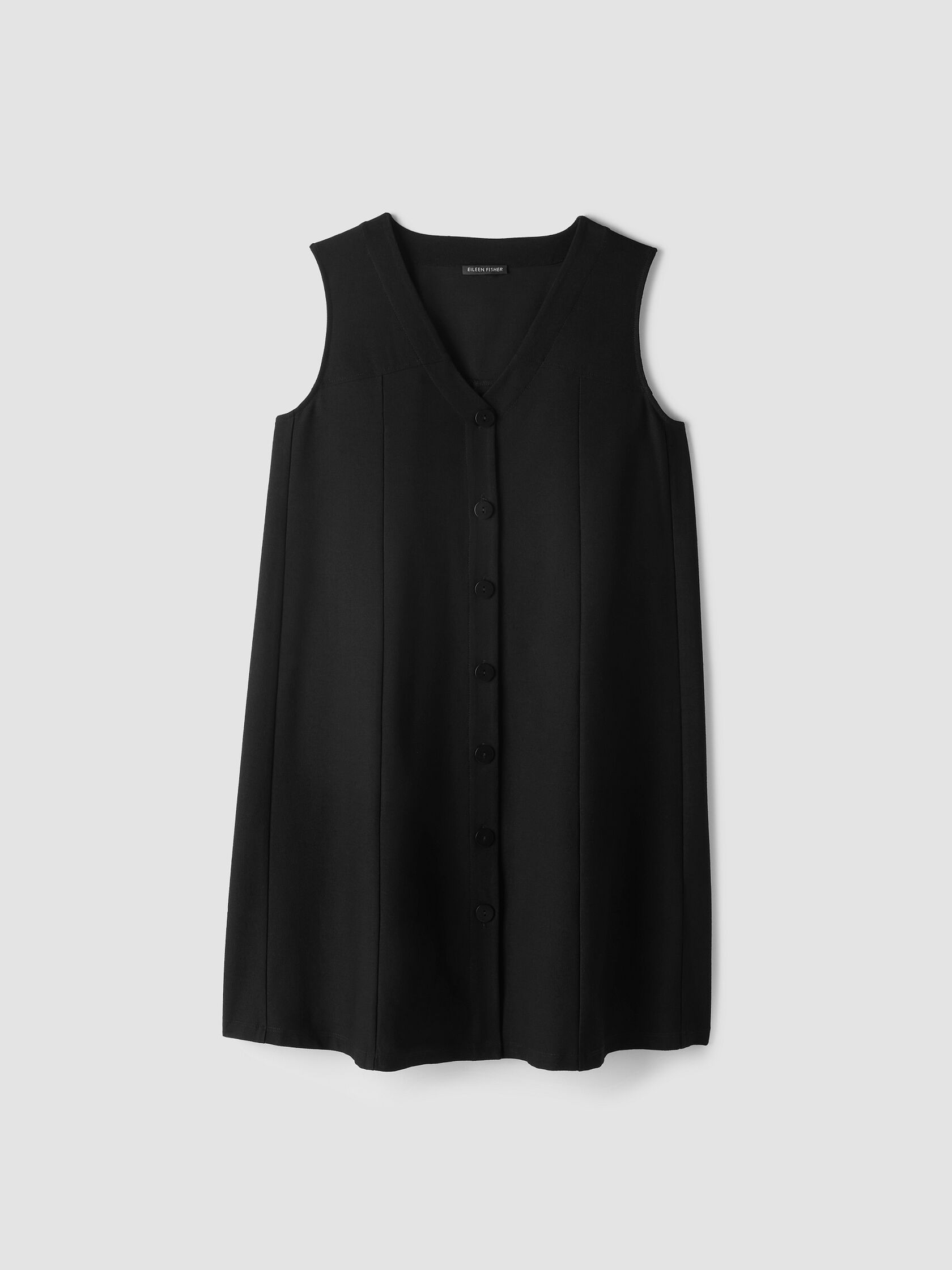 Resewn Washable Stretch Crepe V-Neck Dress