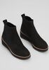 Lilou Nubuck and Recycled Stretch Knit Bootie