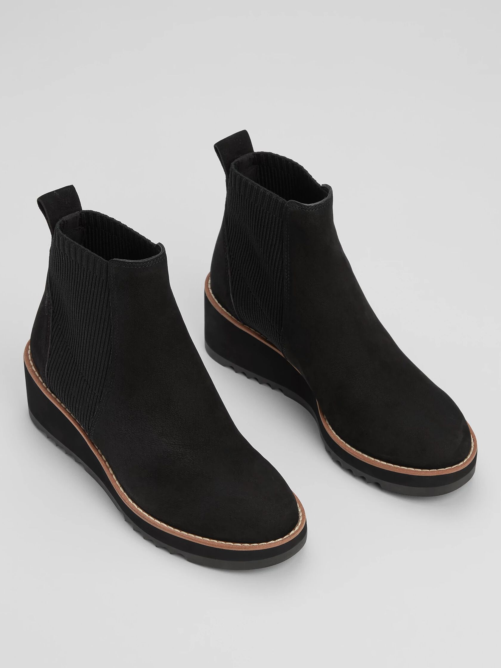 Lilou Nubuck and Recycled Stretch Knit Bootie