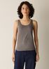 M&eacute;lange Sheer Cotton Blend Knit Scoop Neck Tank