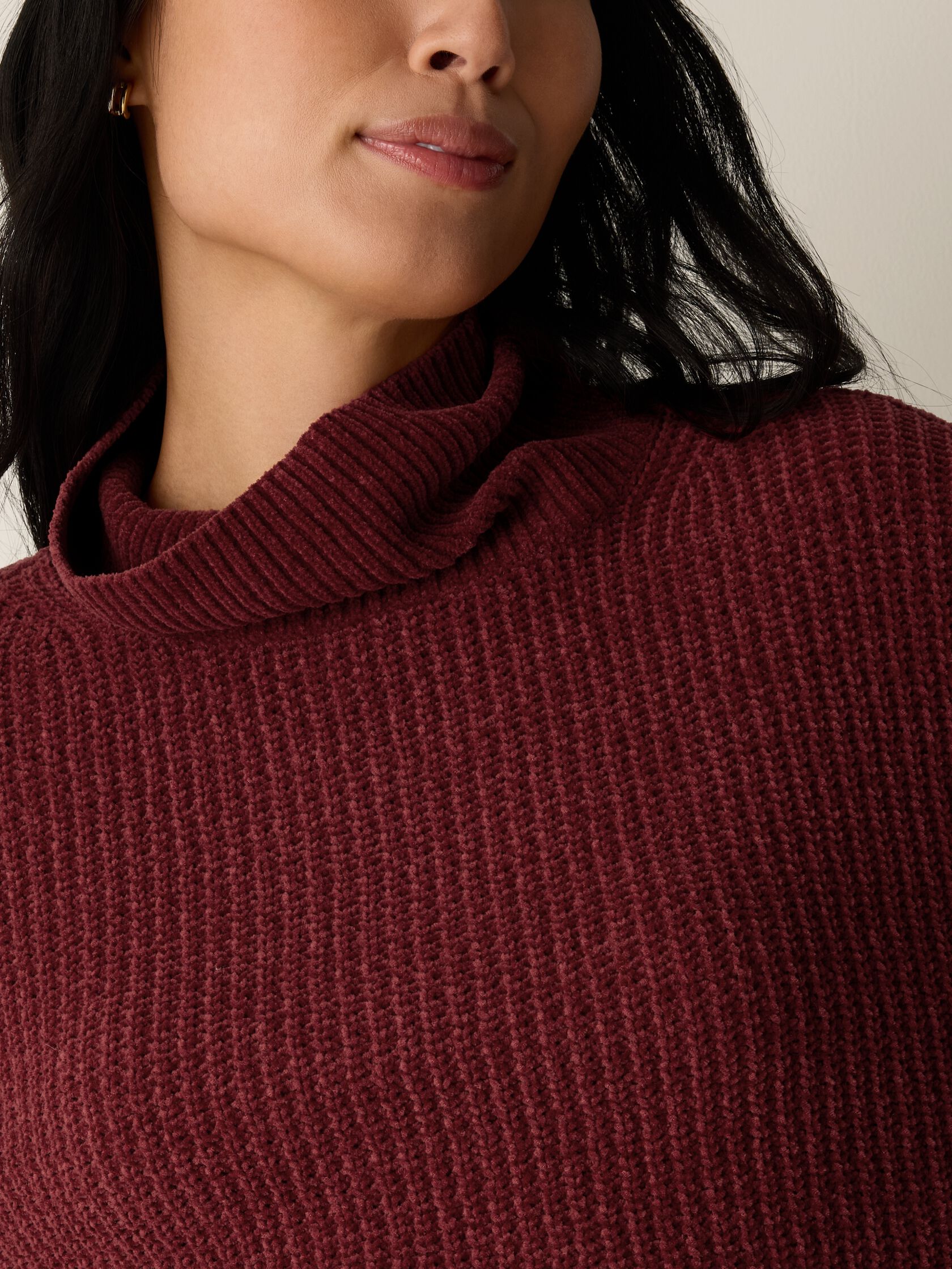 Organic Cotton Chenille Turtleneck Top