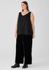 Sandwashed Cupro V-Neck Tank