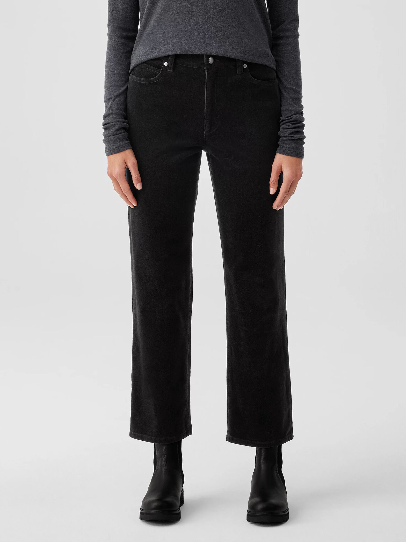 Organic Cotton Stretch Corduroy Straight Pant