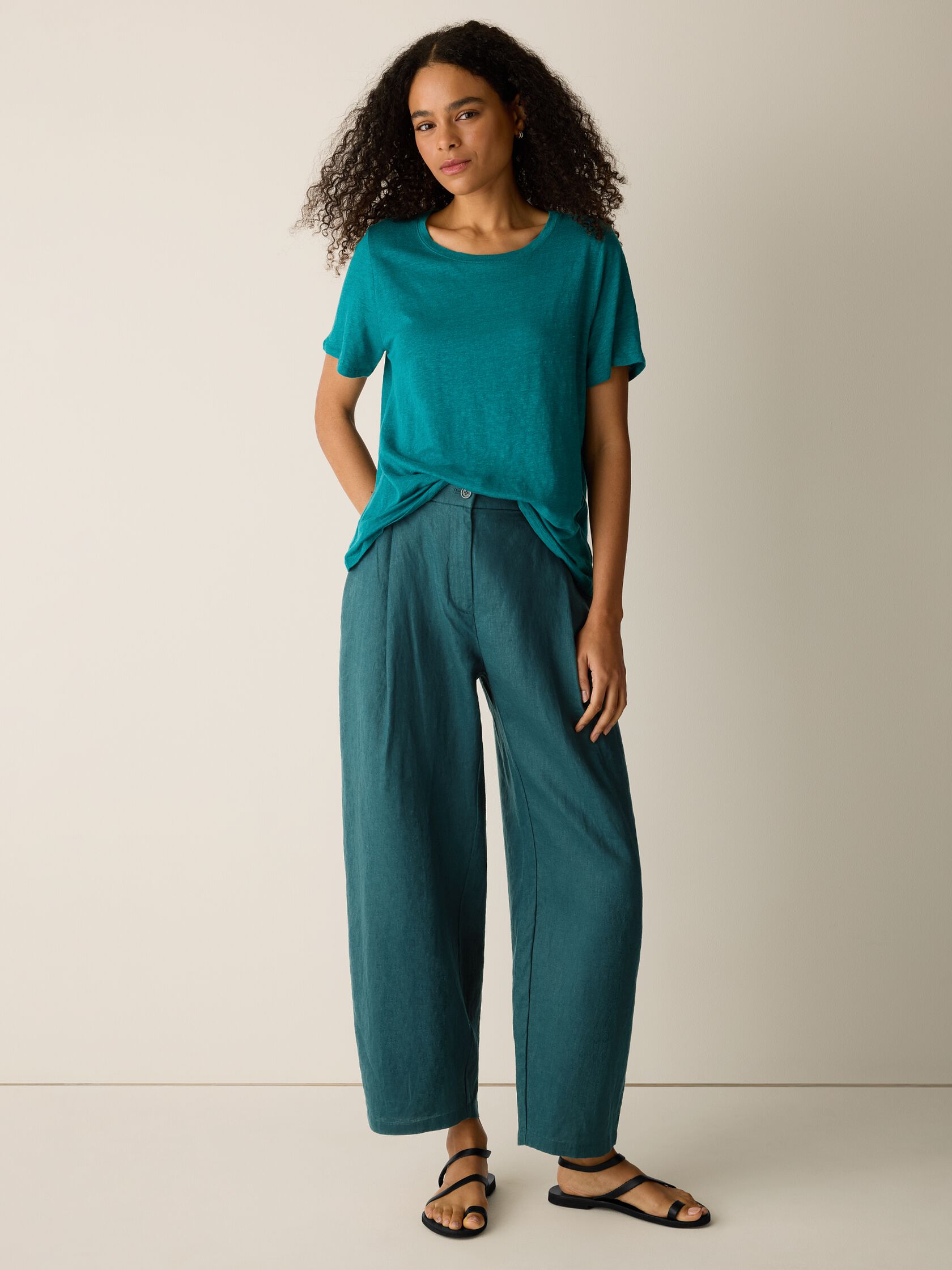 Organic Linen Jersey Crew Neck Tee