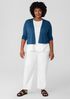 Organic Linen Cotton Airy Tuck Cropped Cardigan