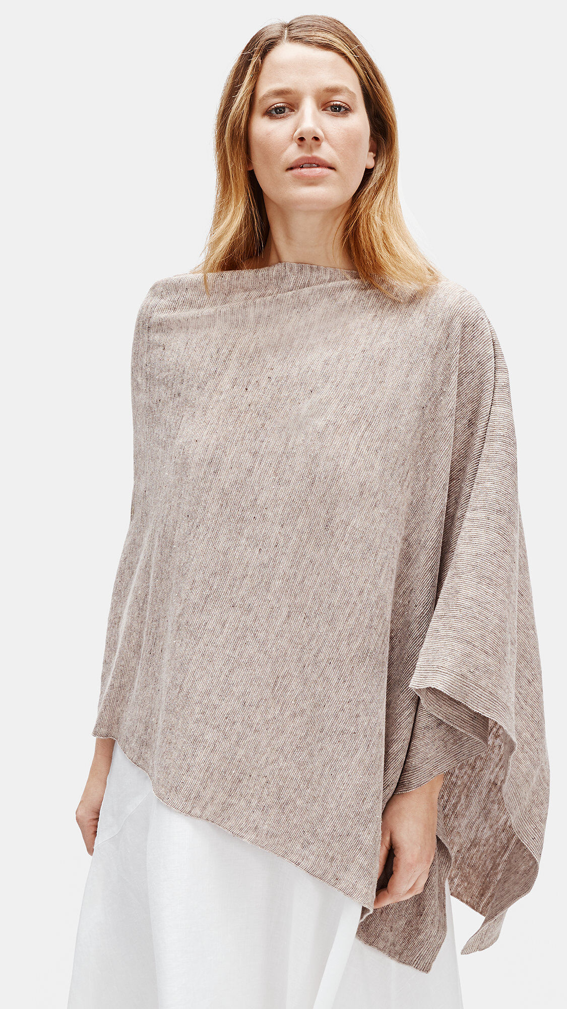 Organic Linen Melange Poncho | EILEEN FISHER