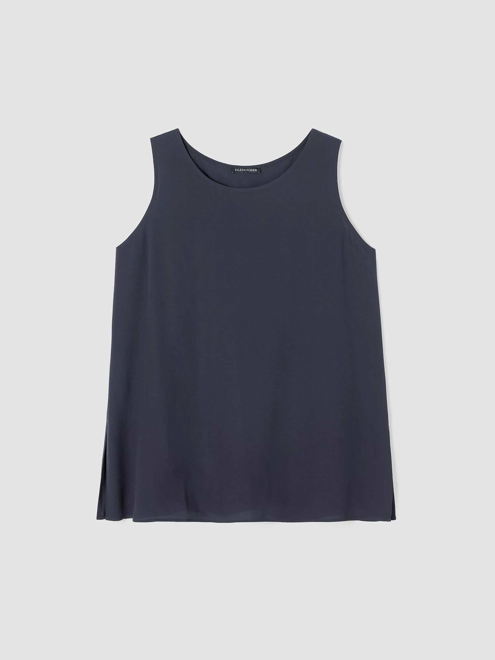 Silk Georgette Crepe Ballet Neck Tank