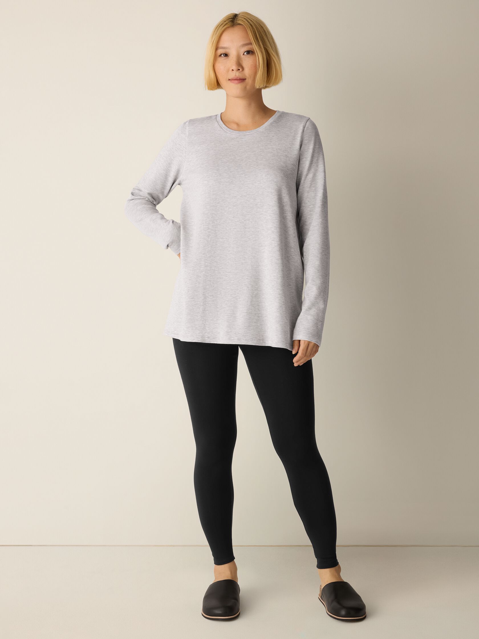 Striped Cozy Brushed Terry Long Top