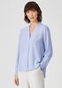 Silk Georgette Crepe V-Neck Shirt