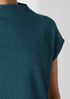 Crinkled Jersey Funnel Neck Top