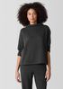 Garment-Dyed Terry Funnel Neck Top